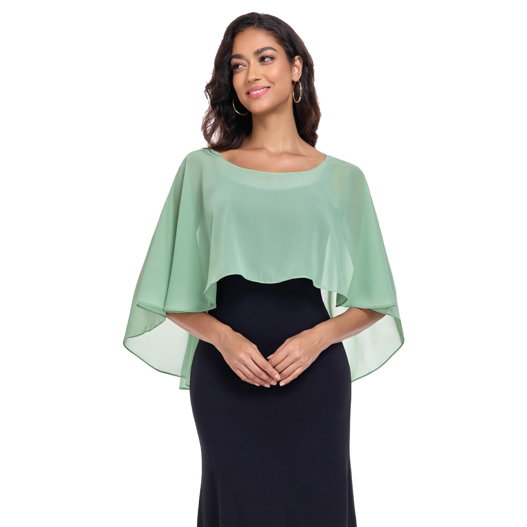 Châles transparents et écharpes pour robes de soirée, capes en mousseline de soie pour femme, couverture de mariage douce