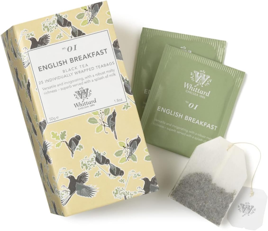 Whittard of Chelsea Selezione Tè in Confezione Regalo — cofanetto con 4 varietà di tè sfuso e infusore incluso