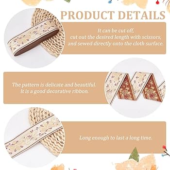 新品タグ付き Back ribbon jacquard top Amazon.com: NBEADS 7.7 Yards Gold Jacquard Ribbon Trim, 1-1