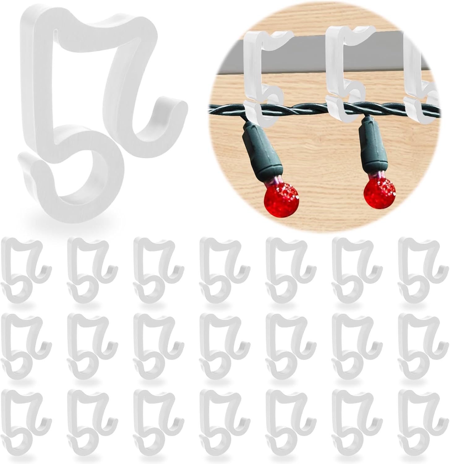 Openfly 160Pcs Holiday Christmas Light Clips, White