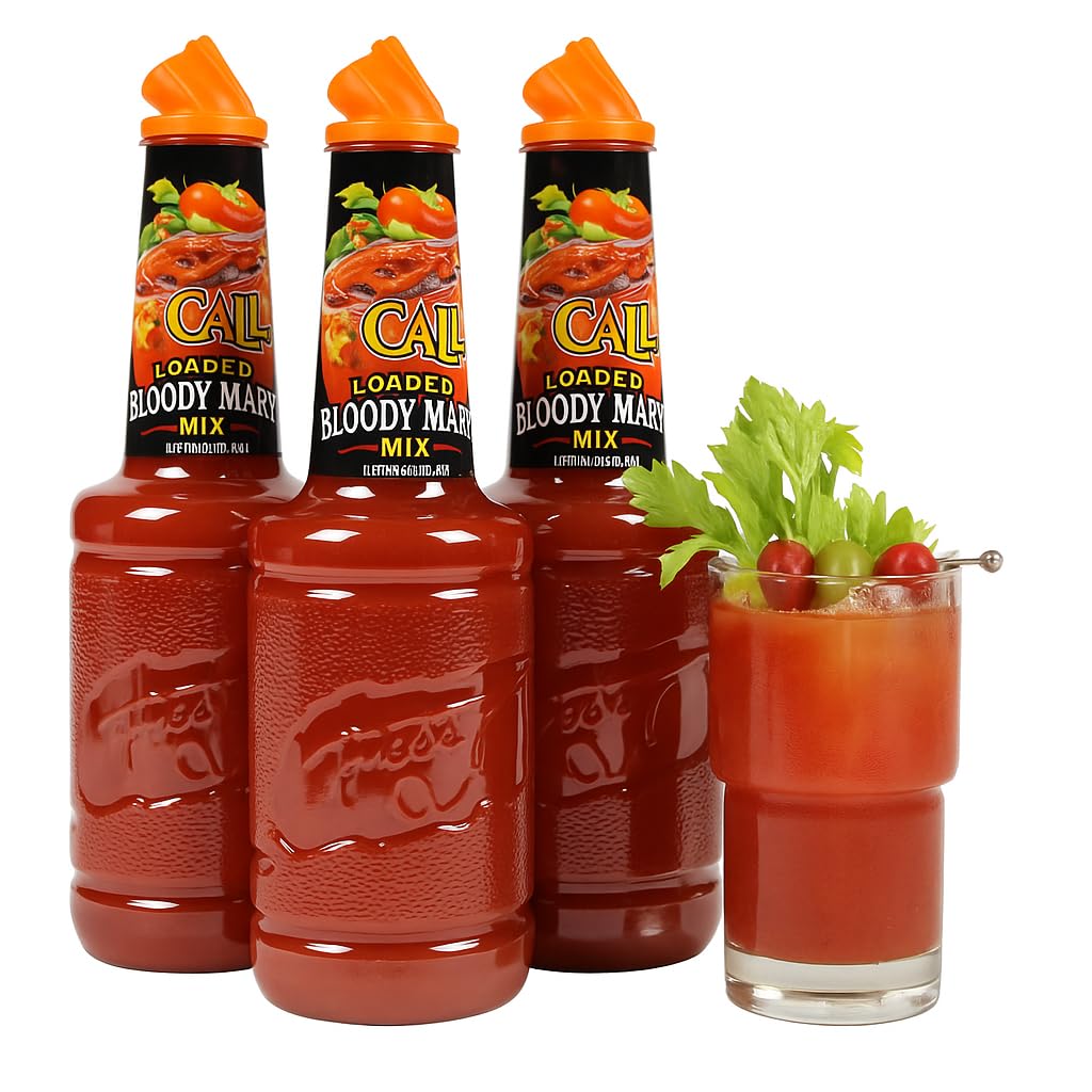 Bloody Mary Mix (Pack of 3) – Bold & Spicy Tomato Cocktail Mixer – Ready to Use – Premium Drink Mix for Brunch, Parties & Home Bars – 1 Liter Bottle