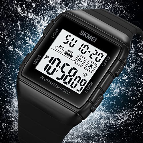 Gosasa Unisex Digital Sports Watch – Multifunction, 50M Waterproof, Silicone Strap, Stopwatch, Alarm, Countdown, Dual Time Zones for Men and Women3