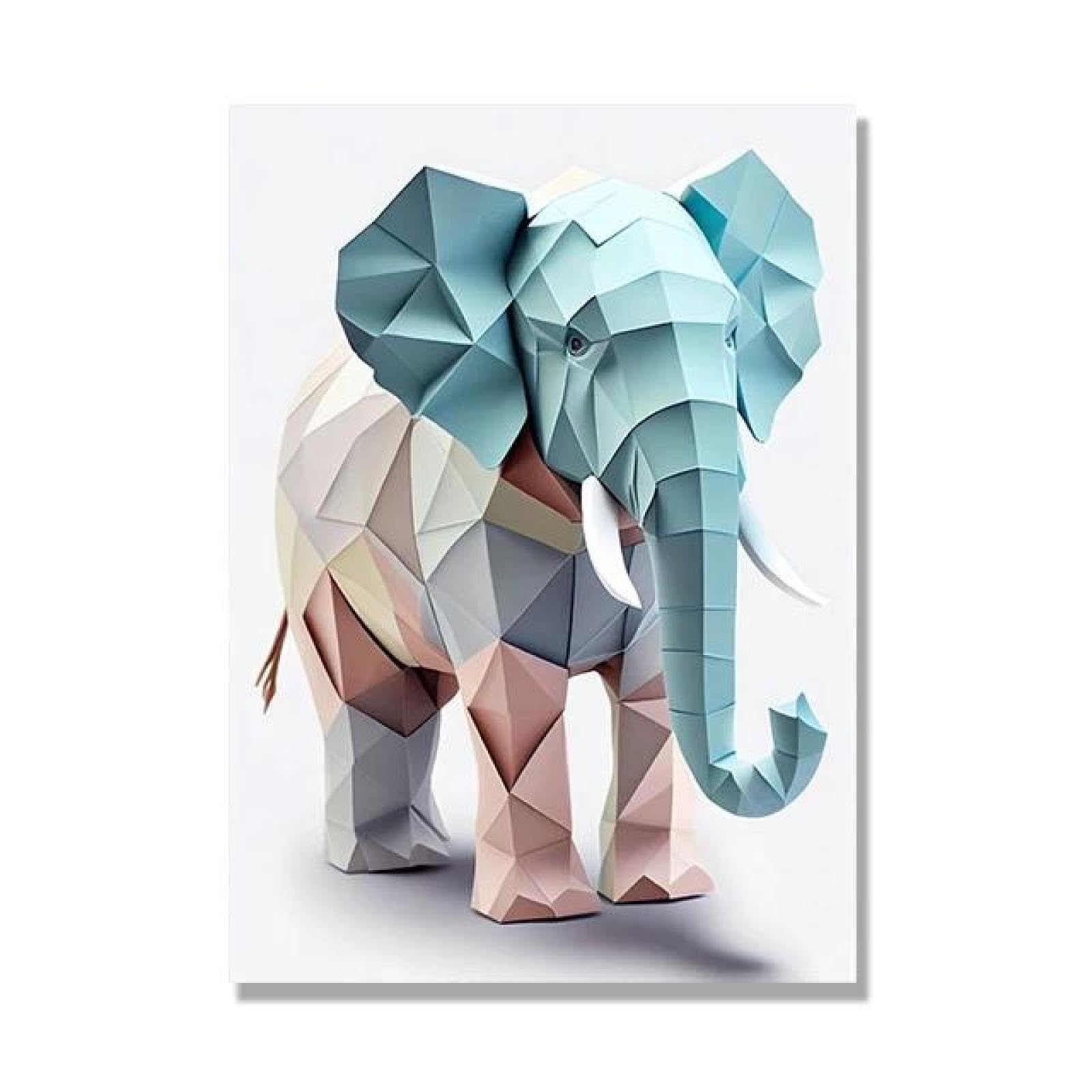 Yocheng Animal Origami Art Posters Abstract Canvas Painting Wall Print Picture Living Room Home Decor 40x50cm No Frame