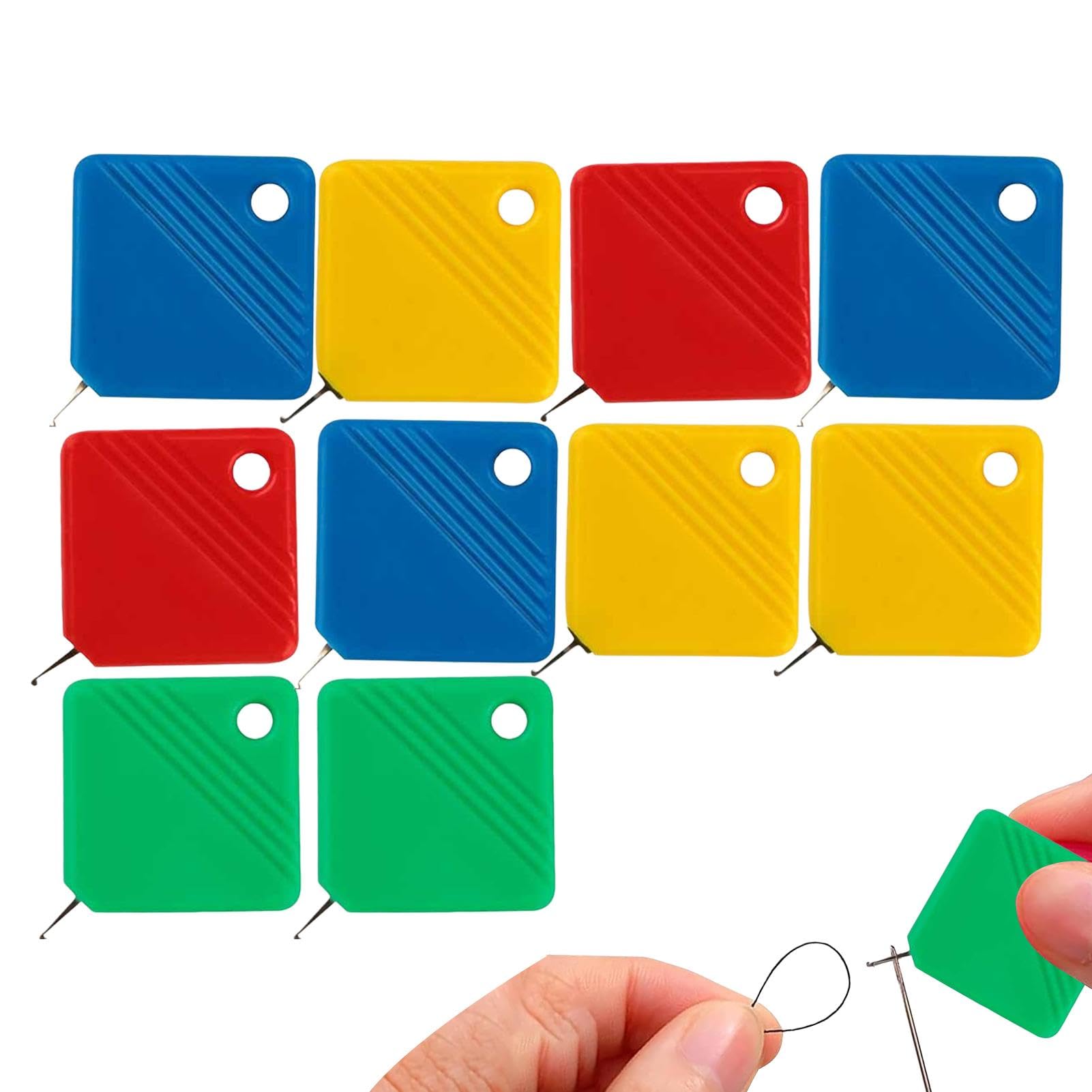 Generic Needle Threader Tool - 10 Sewing Needles Threader | Needle Threader Set for Hand Sewing | Square Shape Needle Threader for Embroidery Floss Family Elderly Vision Impaired