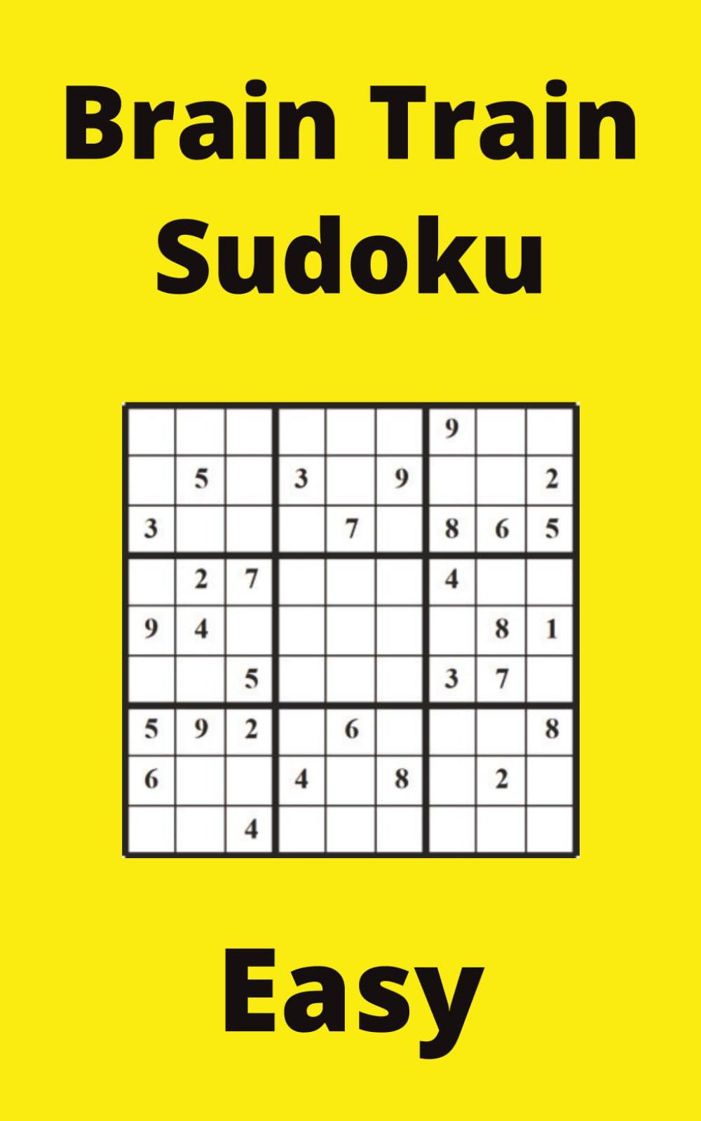 Yellow Brain Train Sudoku Book, 9x9 Puzzles, 150 Pages, 5x8, Easy