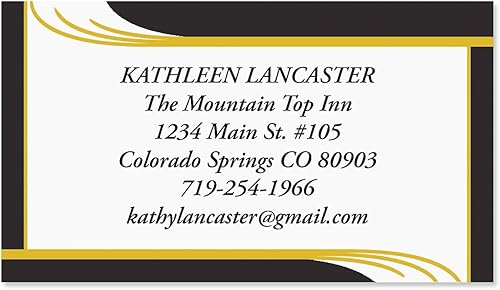 Colorful Images Onyx - Tarjetas de visita personalizadas, 2 x 3 12 pulgadas, juego de 250 tarjetas personalizadas de una sola cara impresas en papel