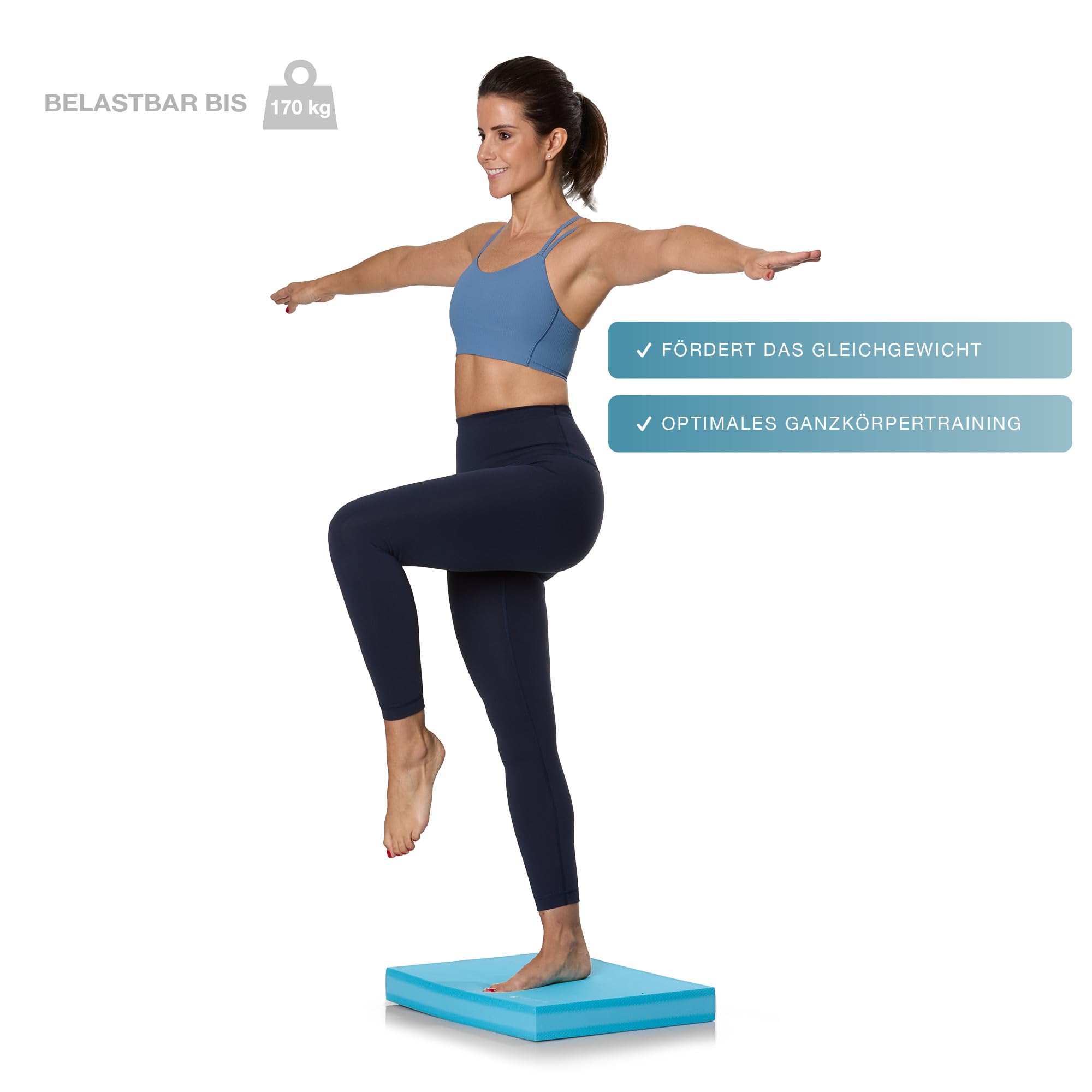 Balance Pad XXL - Tapis d'entraînement antidérapant pour physiothérapie, yoga et entraînement à domicile - Avec poster d'exercices et bande de résistance
