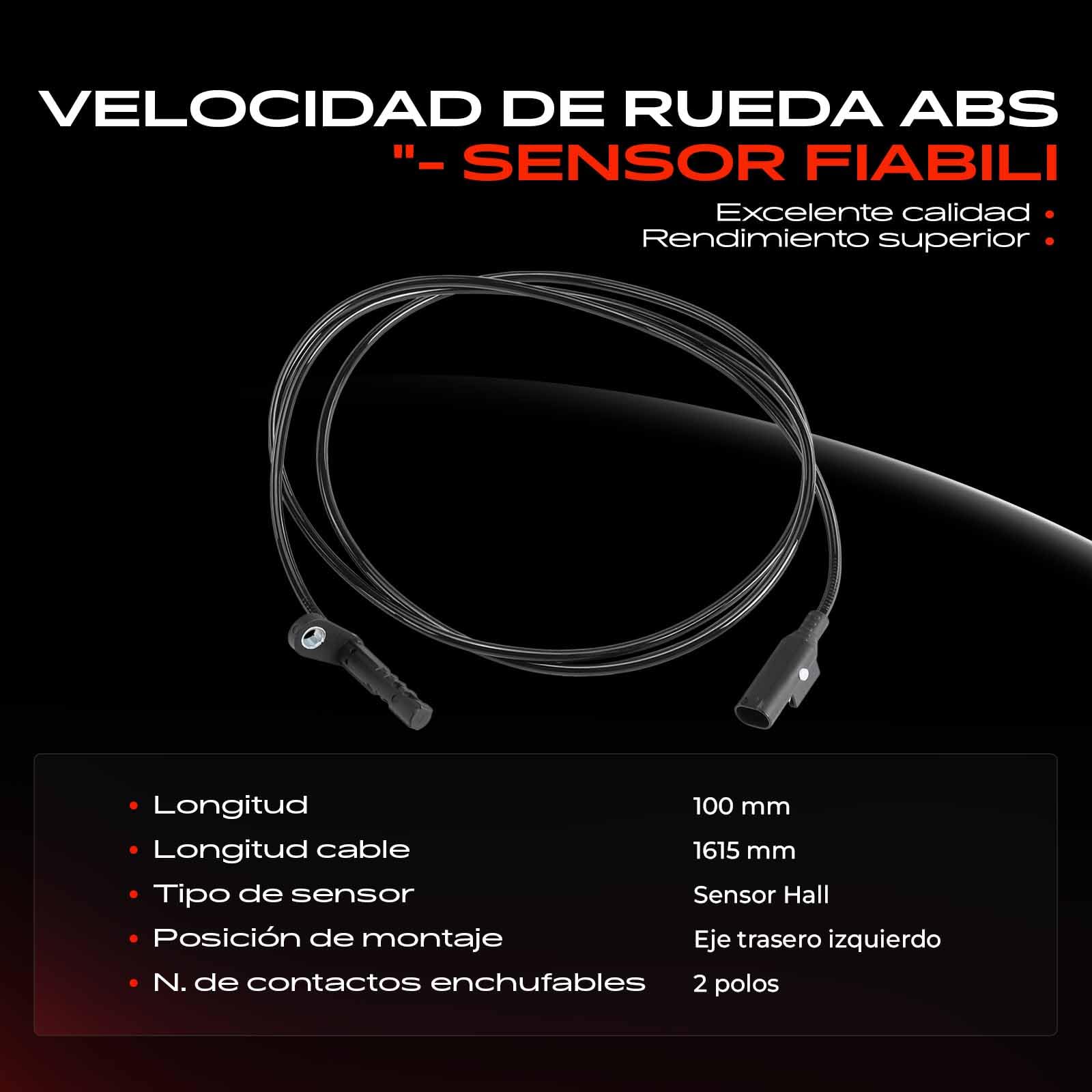 Frankberg Sensor de velocidad ABS Compatible con Sprinter 5-T Plataforma/Chasis B906 Sprinter 5-T Furgoneta B906 Sprinter 4 6-T Plataforma/Chasis B906 Sprinter 4 6-T Furgoneta B906 A9065401001