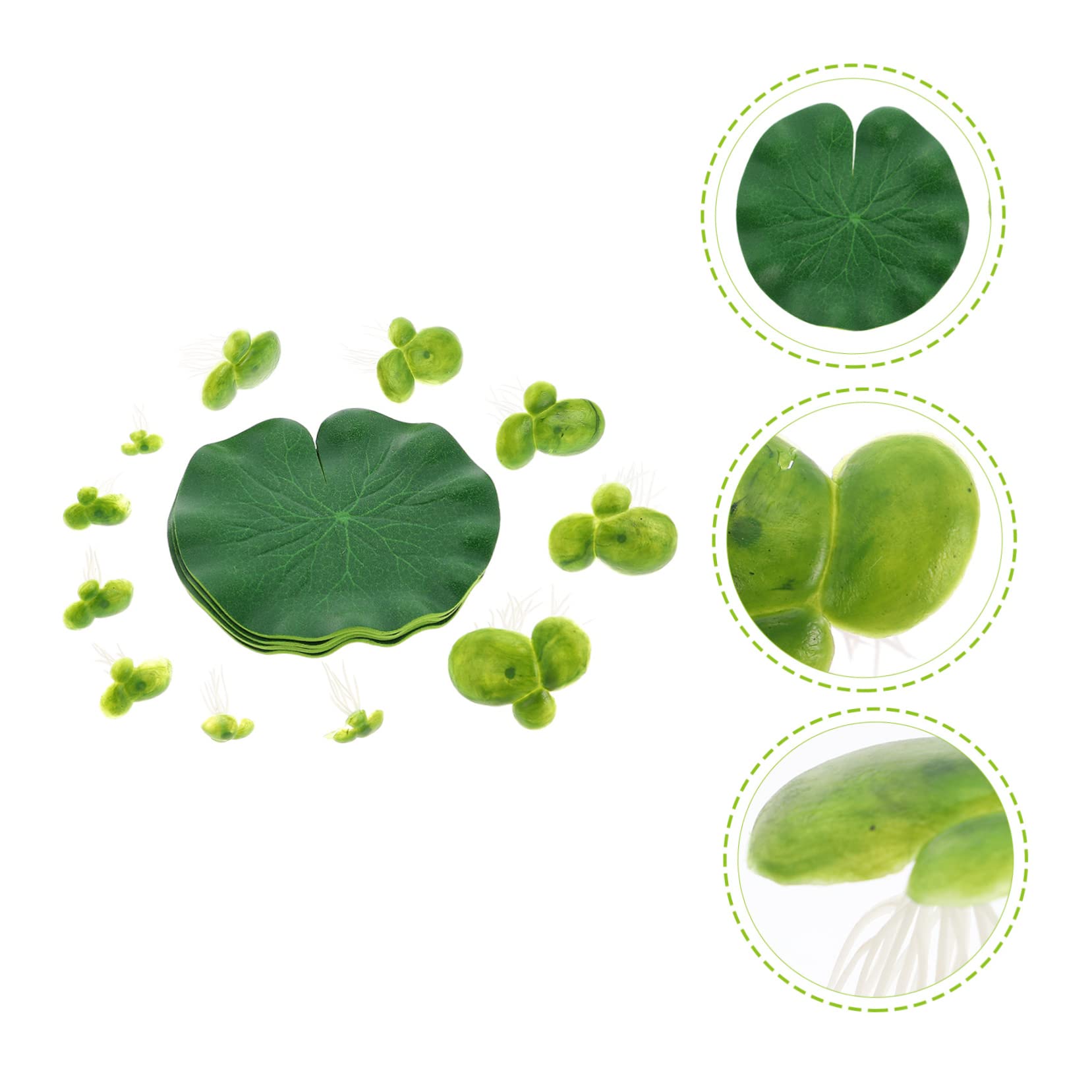 Cabilock 5 Juegos Hoja De Loto De Lenteja De Agua Simulada Plantas Flotantes Falsas Decoración Planta De Acuario Lenteja De Agua Acuario Adornos Pecera Acuario Artificial Páginas Green