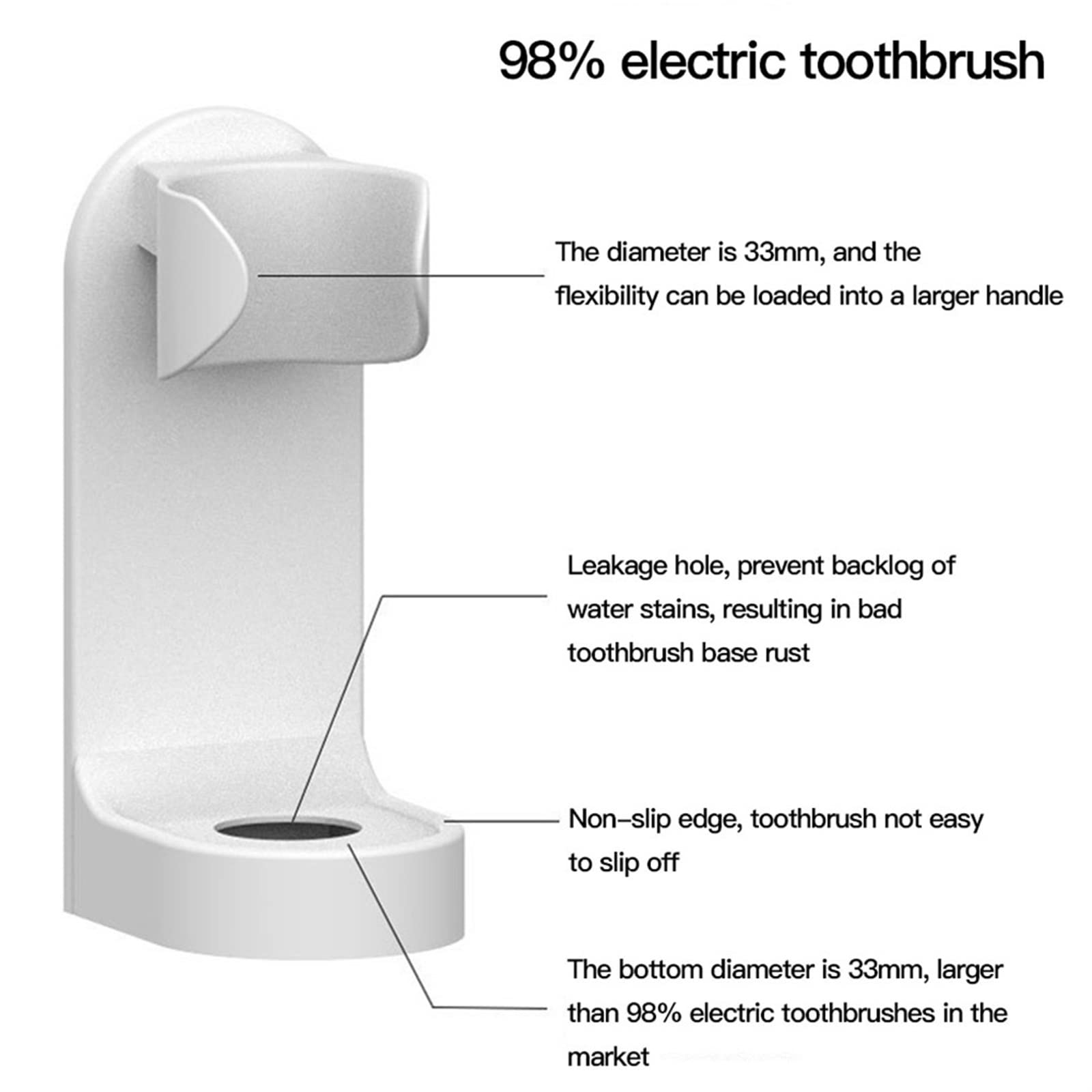 Soporte para cepillos de Dientes Soporte para cepillos de Dientes sin Rastro Organizador de cepillos de Dientes Cepillo de Dientes eléctrico Soporte montado en la Pared Estante Accesorios de