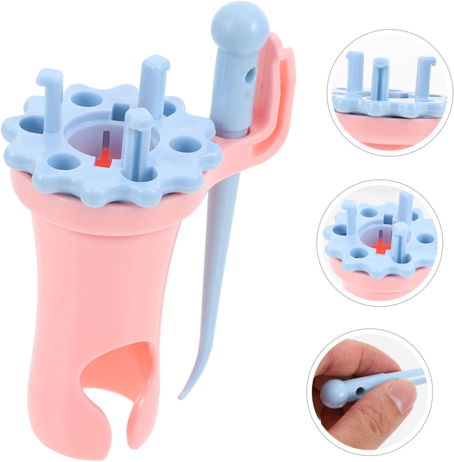 Artibetter Double-Headed Plastic Knitting Tool Set for Boys and Girls Creative DIY Knitting Accessory Interchangeable Heads for Craft Projects
