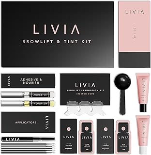 LIVIA Kit de laminación de cejas y color negr...
