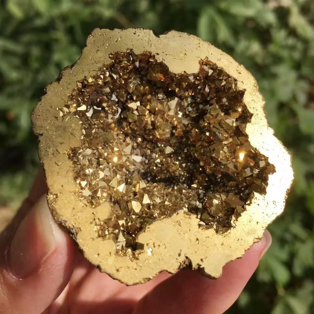 Stone Angel Halo Geode Crystal Hole Cluster Electroplated Coating