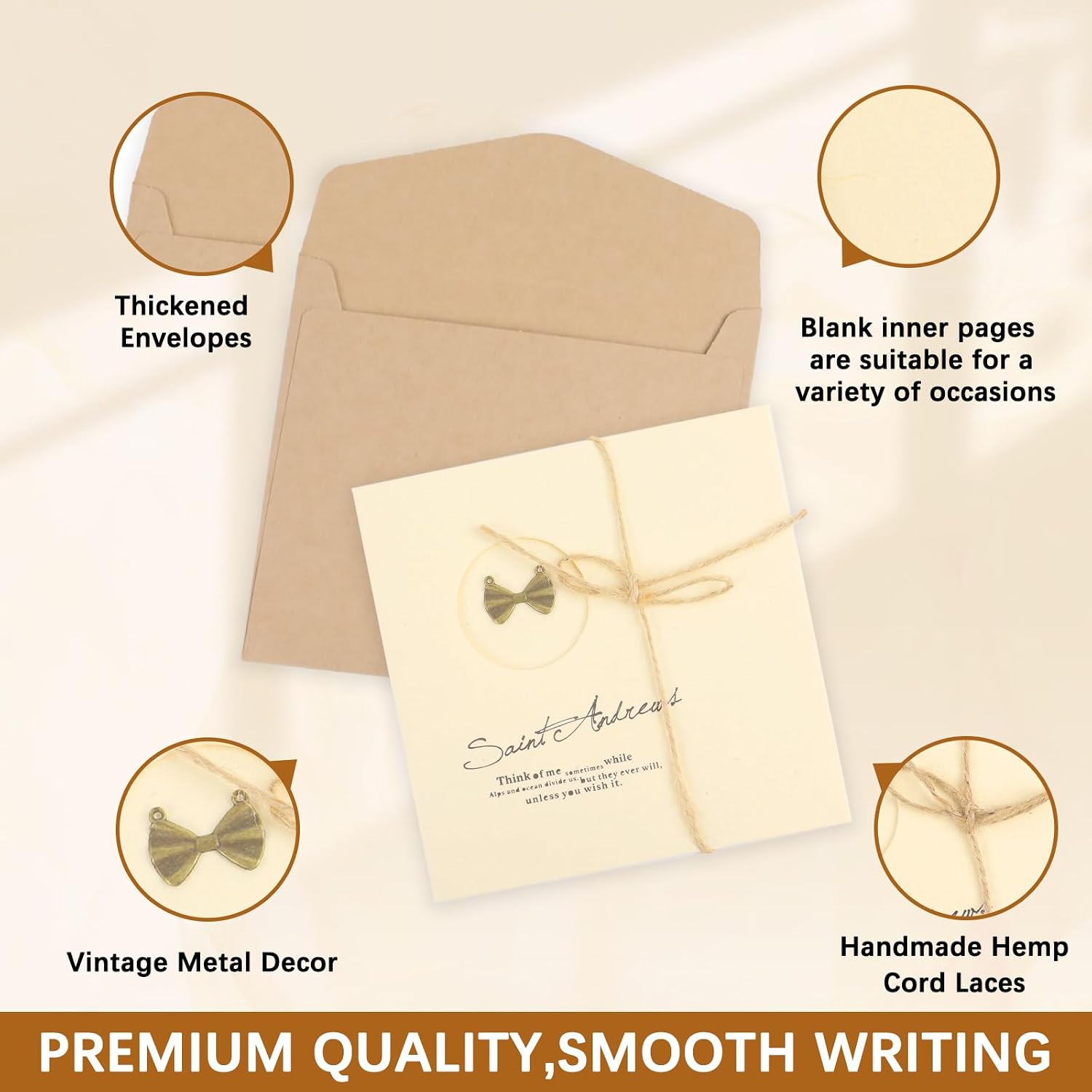 20-Pack Stationery Set with Kraft Envelopes Blank Card image 3