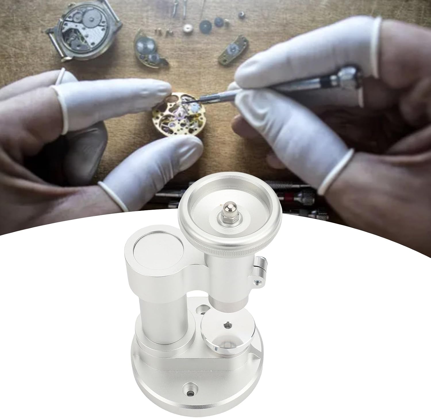 Watch Press Tool Set, E25 Screwed Watch Press Set Back Case Closer with 6 Dies for Watch Repair and Resizing