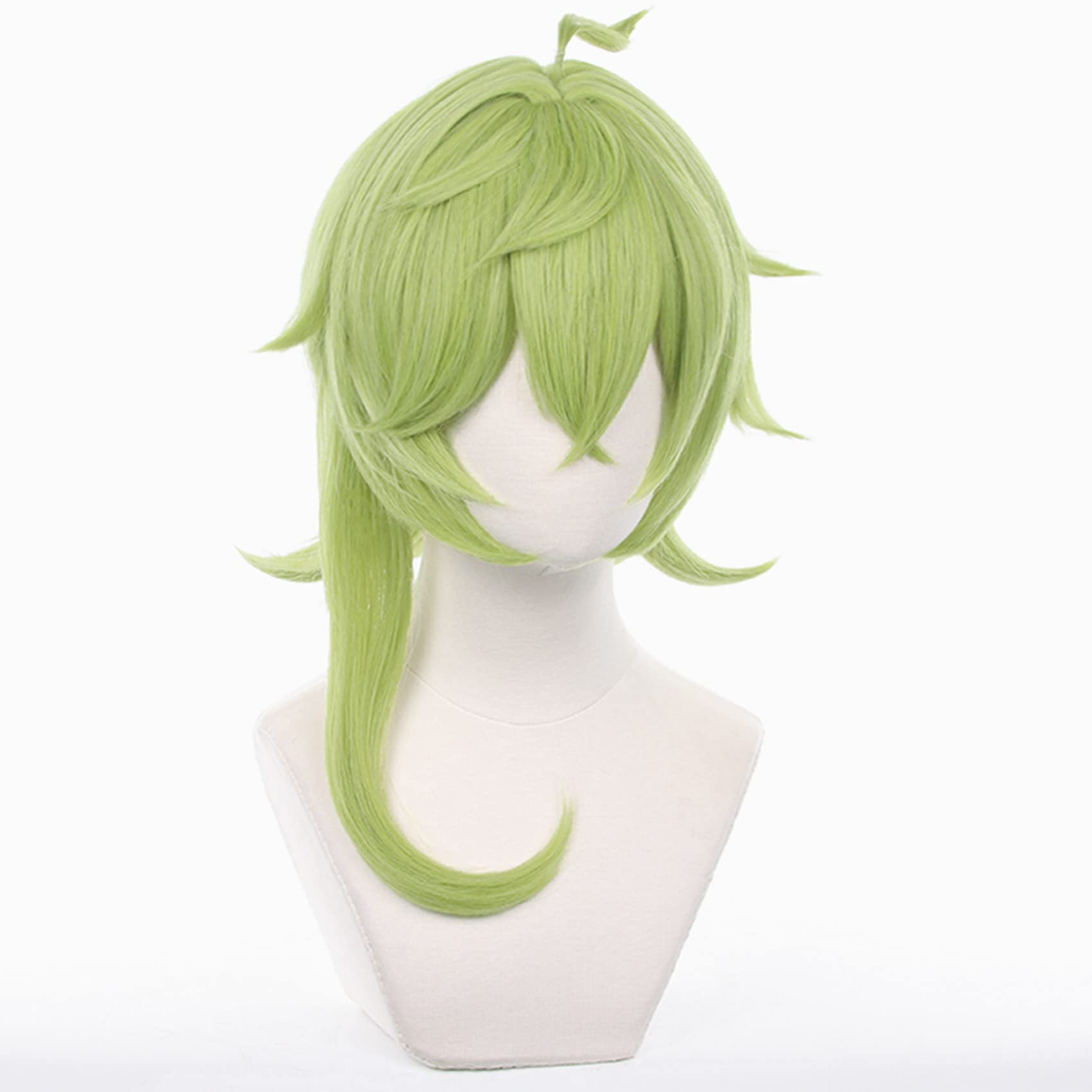 Green Short Cosplay Wig for Men with Bangs Heat Resistant Synthetic Costume Hairs for Adult Women Halloween Comic Con Replacement Wigs - Image 4
