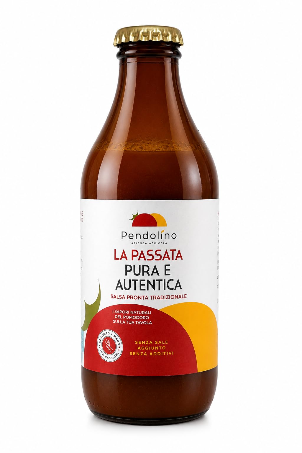 Passata Pura e Autentica di Pomodoro 320 g -100% Pomodoro Siciliano Siccagno– Senza Sale e Conservanti – Agricola Pendolino (9, 2880, grammo)