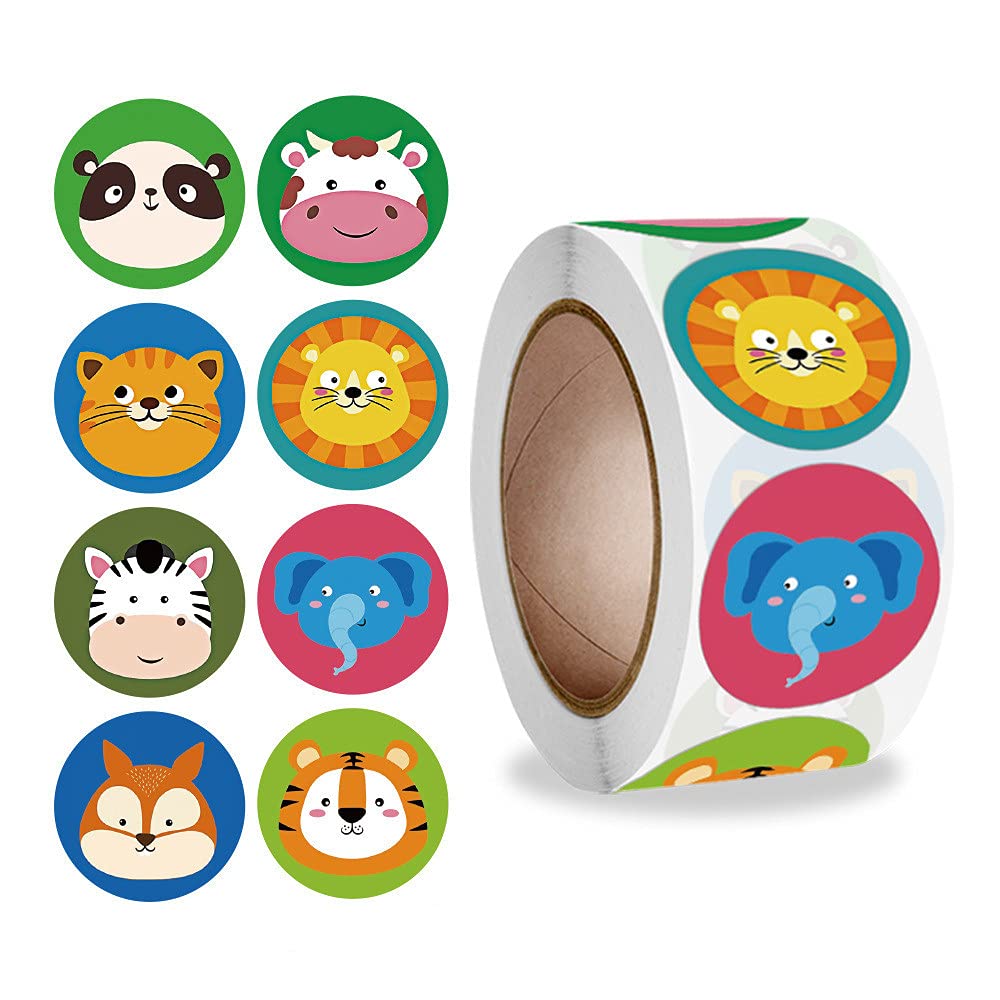 500 Piezas Pegatina animal de Incentivo , para bolsas de regalo, sobres, invitaciones, equipaje, tarro de dulces, tazas, manualidades