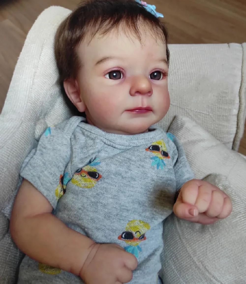 RXDOLL Prawdziwie wyglądające lalki Reborn Baby Dolls silikonowe na całe ciało, dziewczyna, 45 cm, miękki winyl, realistyczna lalka dla noworodka, prezent zabawka z akcesoriami dla dzieci w wieku od 3
