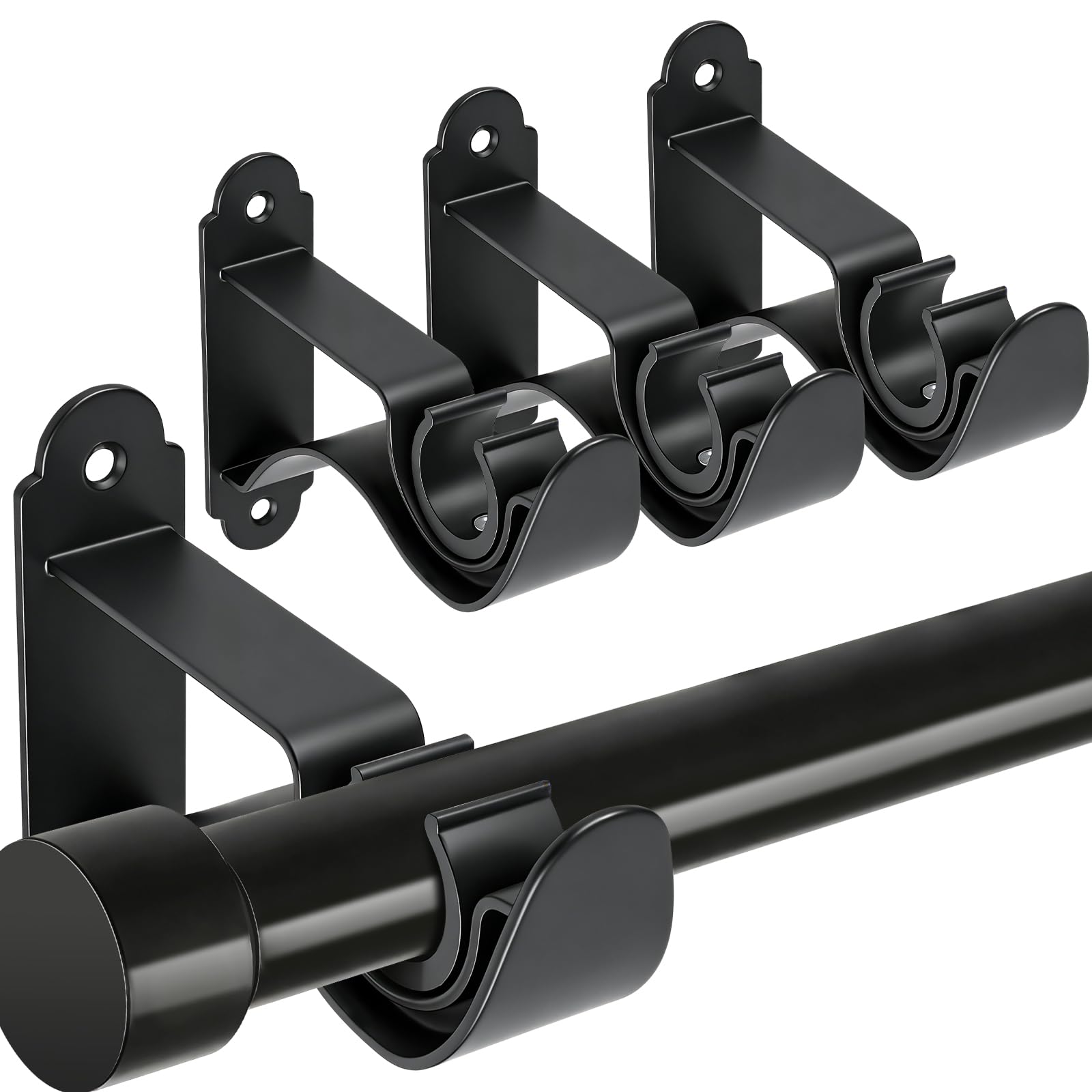 Heavy Duty Curtain Rod Brackets - 4 Pack -1