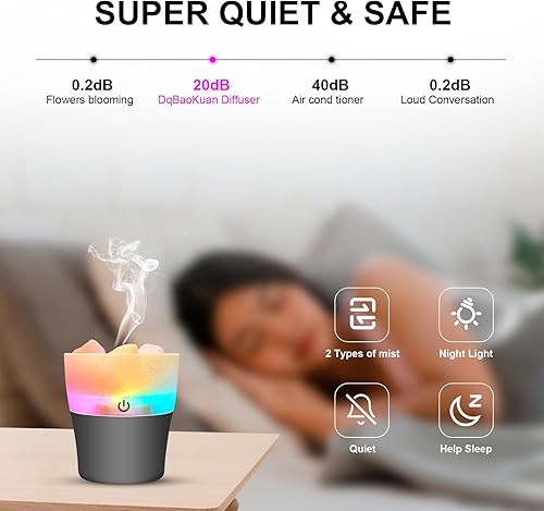 Miniatura 3 de Humidificador pequeño portátil - Mini humidificadores de niebla fría, humidificador personal de escritorio USB para dormitorio, bebé, hogar,