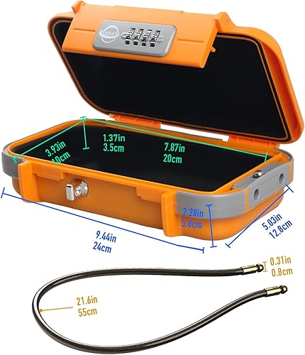 Miniatura 2 de Caja de seguridad portátil, combinación segura con cable extraíble, establece tu propia combinación, para viajes, actividades familiares y de