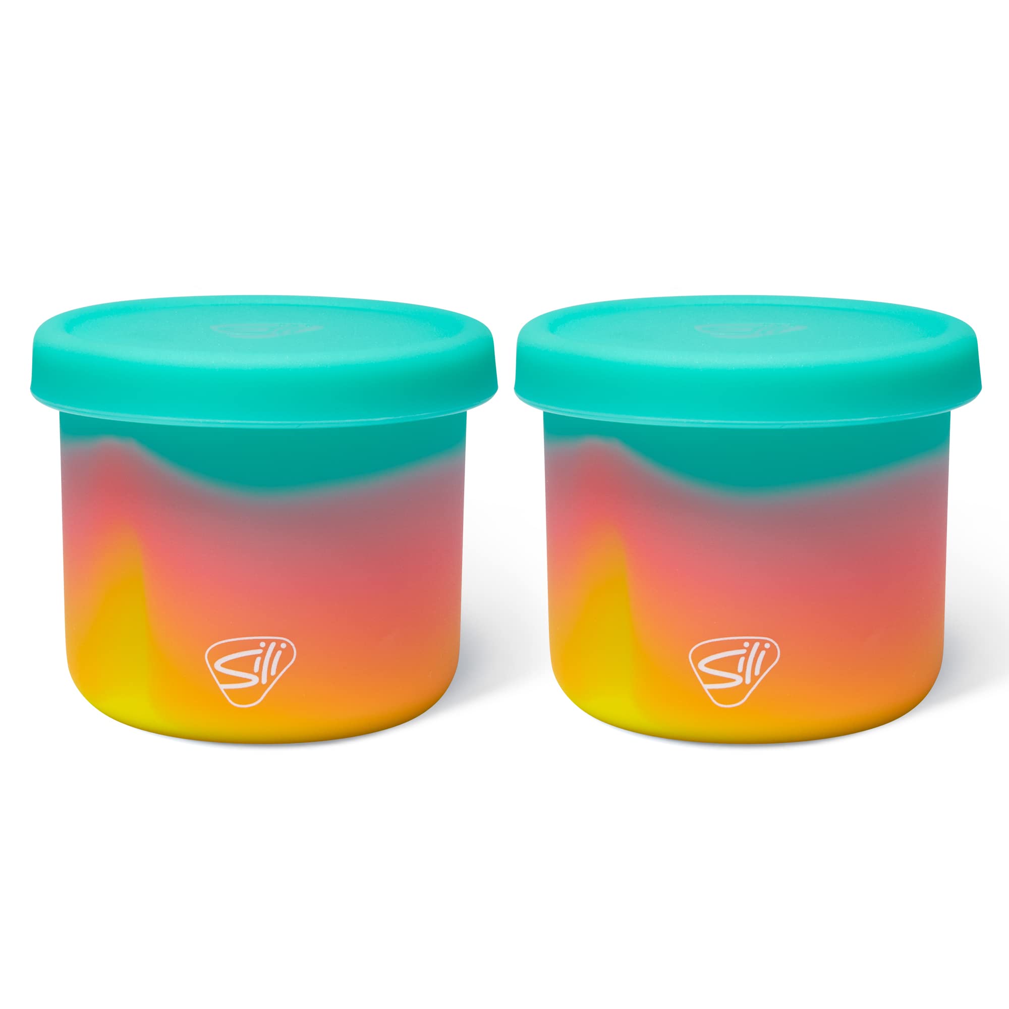 SilipintSilicone 10oz Lidded Bowls: 2 Pack Aurora - Unbreakable, Flexible, Microwave-Oven-Dishwasher, Seasonal Color