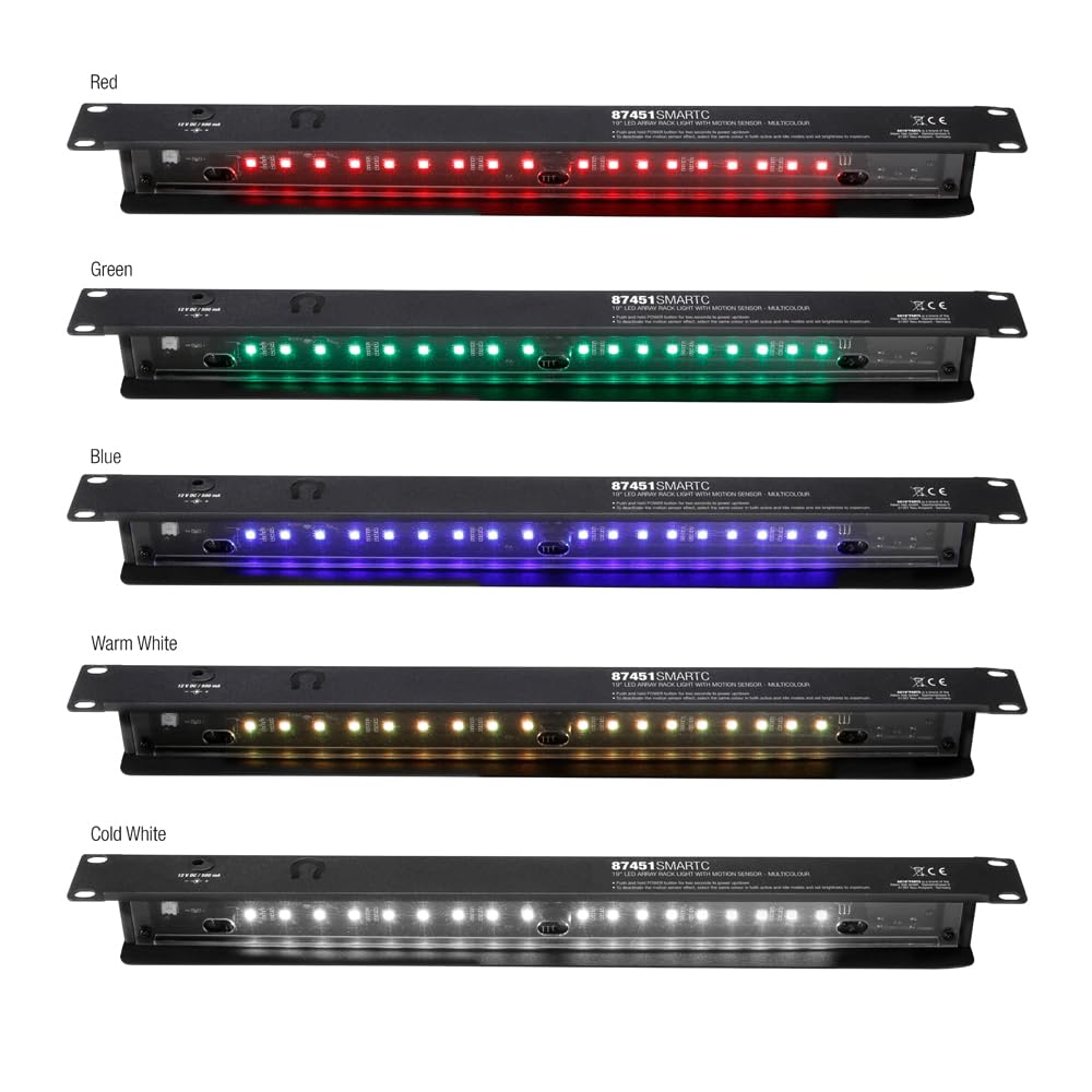 Adam Hall 19" Parts 87451 Smart C - 19" Multicolor-Racklight z czujnikiem ruchu, kolor czarny