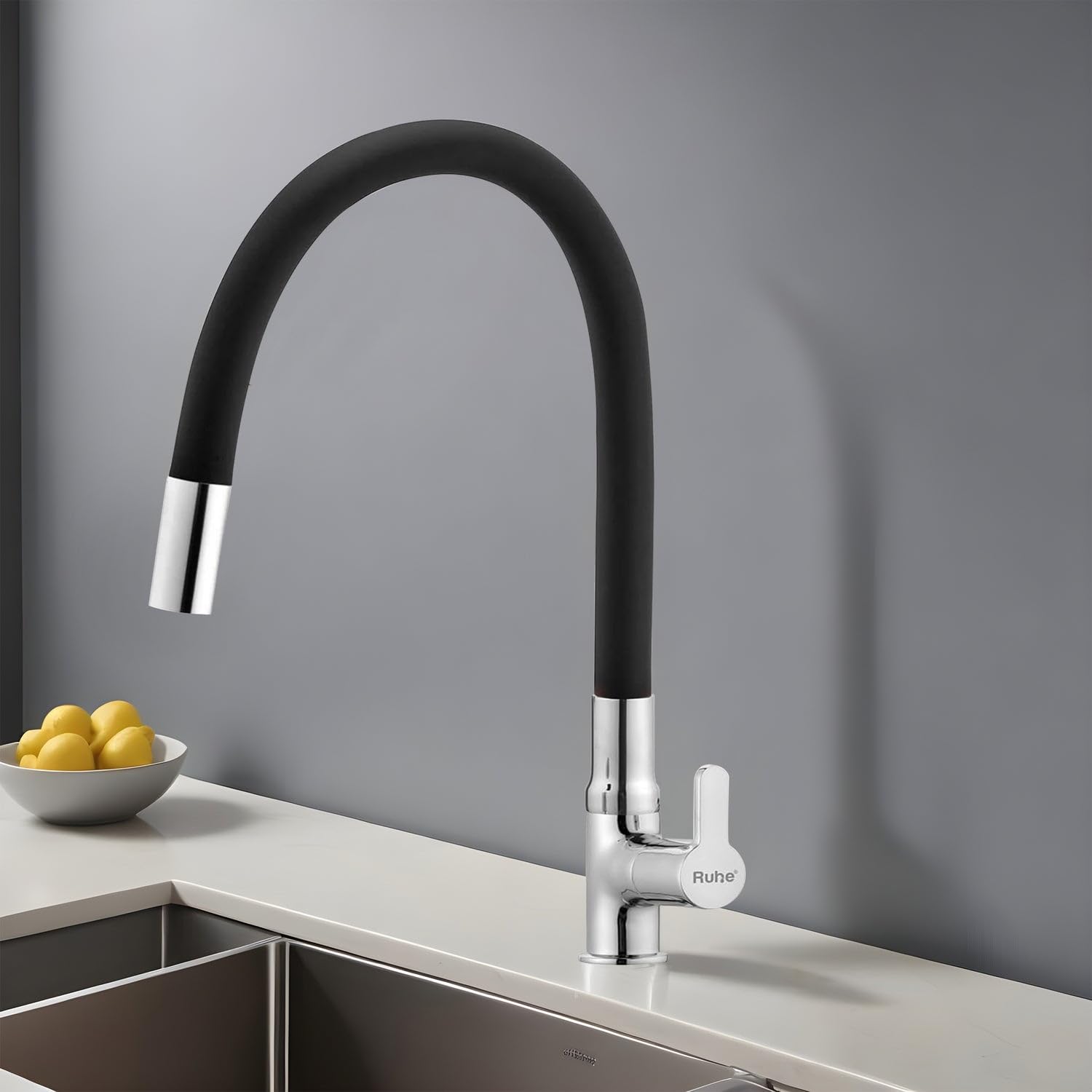 Ruhe Kara Swan Neck Faucet - Grey Kitchen Tap -8