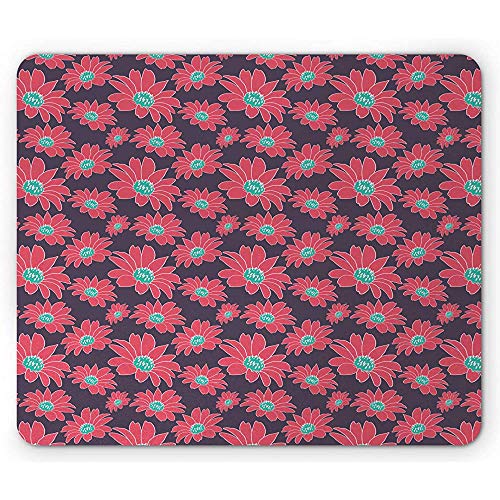 Preisvergleich Produktbild Botanische Mausunterlage,Unregelmäßiges Design-Blumenthema-Romantisches Blumen-Muster-Natürliche Kunst,Rutschfestes Gummi-Mousepad des Rechtecks