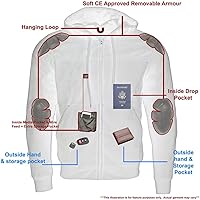 Vista 3 de Milwaukee Leather Sudadera con capucha para hombre Streetguard negro CE blindado, armadura de hombro y codo - XS