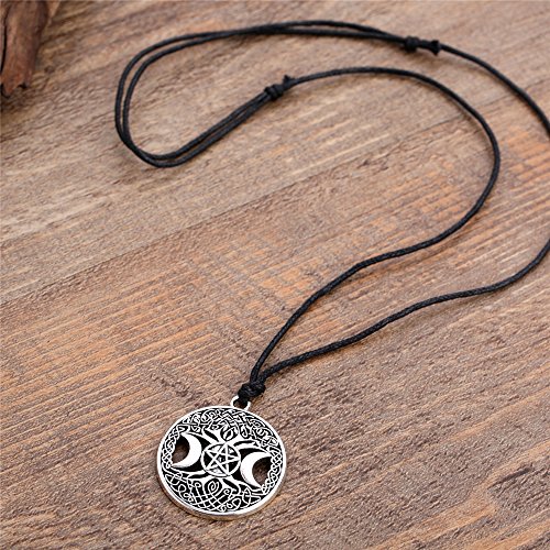 Triple Moon Goddess Pendant Tree Of Life Necklace Pentacle Pentagram Wiccan #TOP2