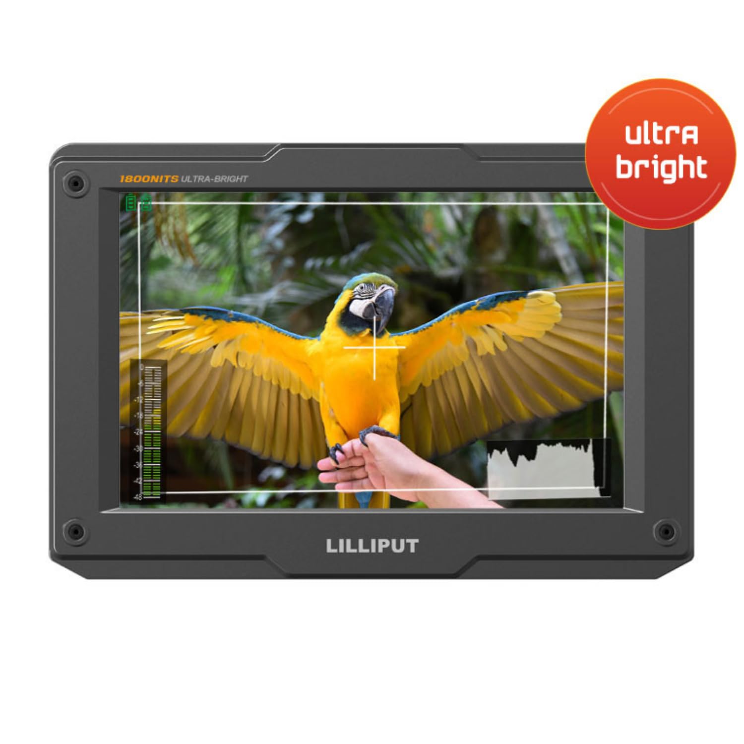Lilliput H7S Moniteur de caméra 7" (1800 nits, 3G-SDI & 4K HDMI, Full HD 1920 × 1200, HDR 3D‑LUT, double batterie) – Moniteur de champ d'appareil photo ultra léger pour DSLR, Cinema, diffusion et