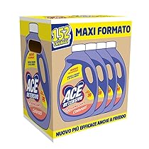 ACE Detersivo Igienizzante Colorati, Cartone da 4 Flaconi x 38 Lavaggi