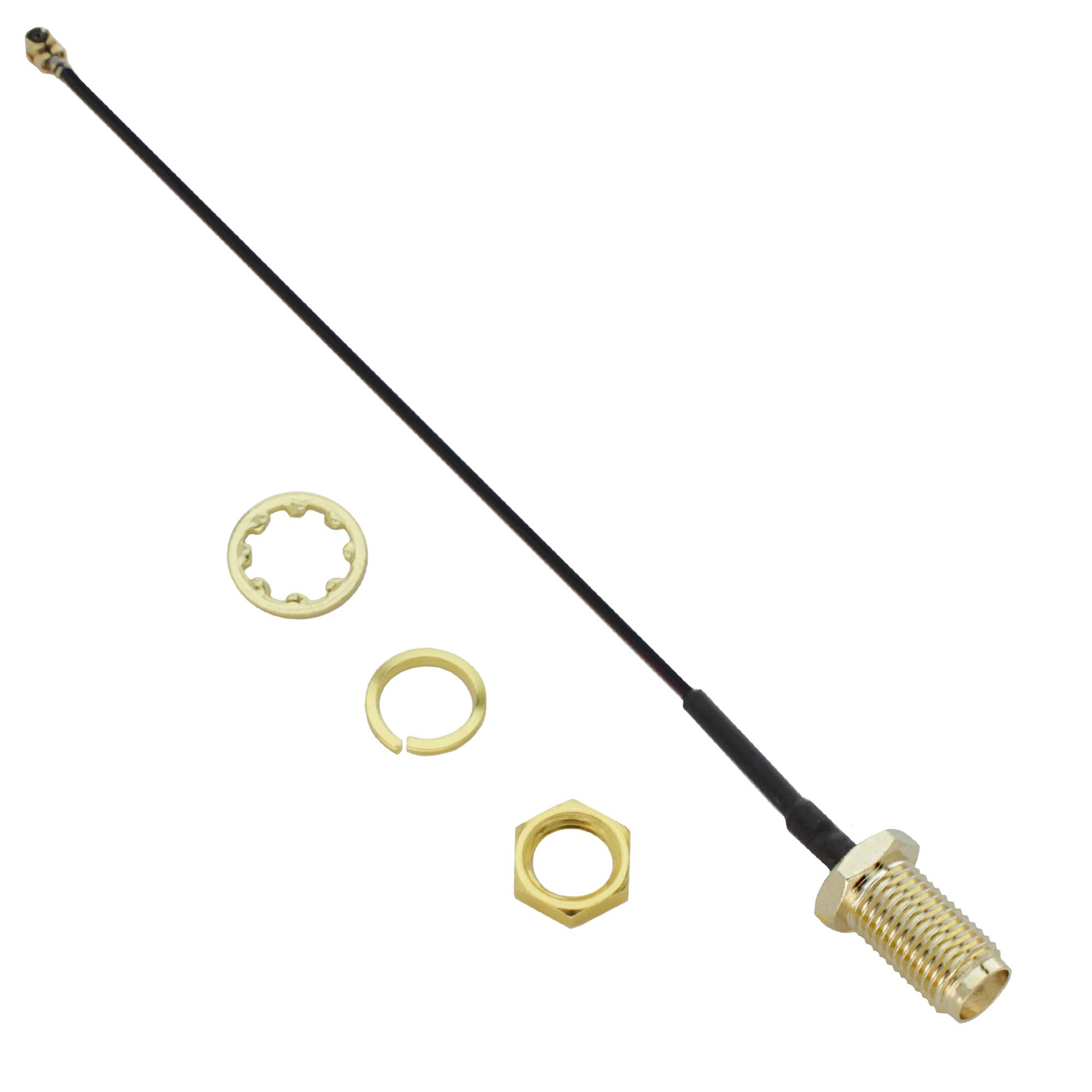 SHOPCORP Pigtail Antenna Cable with SMA Female to 1.13 mm IPEX Connector – 10-cm Long Black Adapter for Mini PCI, WiFi and Other Devices (4 Pack)