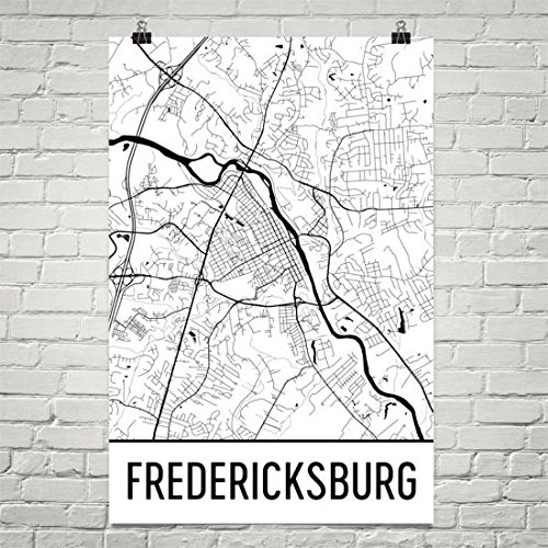 Fredericksburg Map, Fredericksburg Art, Fredericksburg Print
