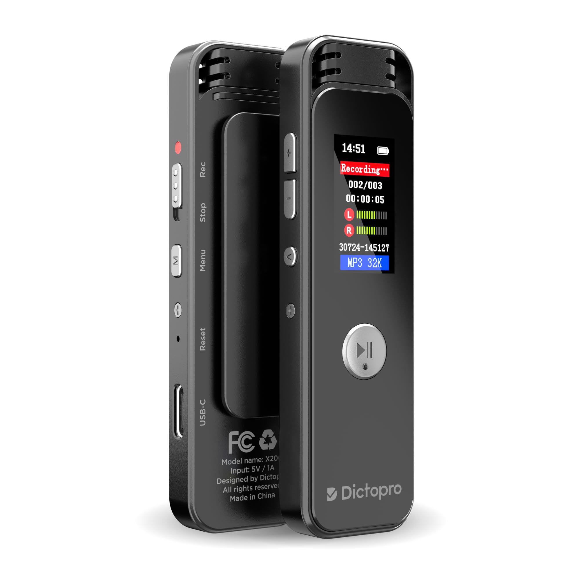 X200 Enregistreur vocal numérique à activation vocale, batterie 582H, réduction du bruit, enregistreur audio portable avec micro pour conférences, réunions, entretiens – Qualité sonore claire
