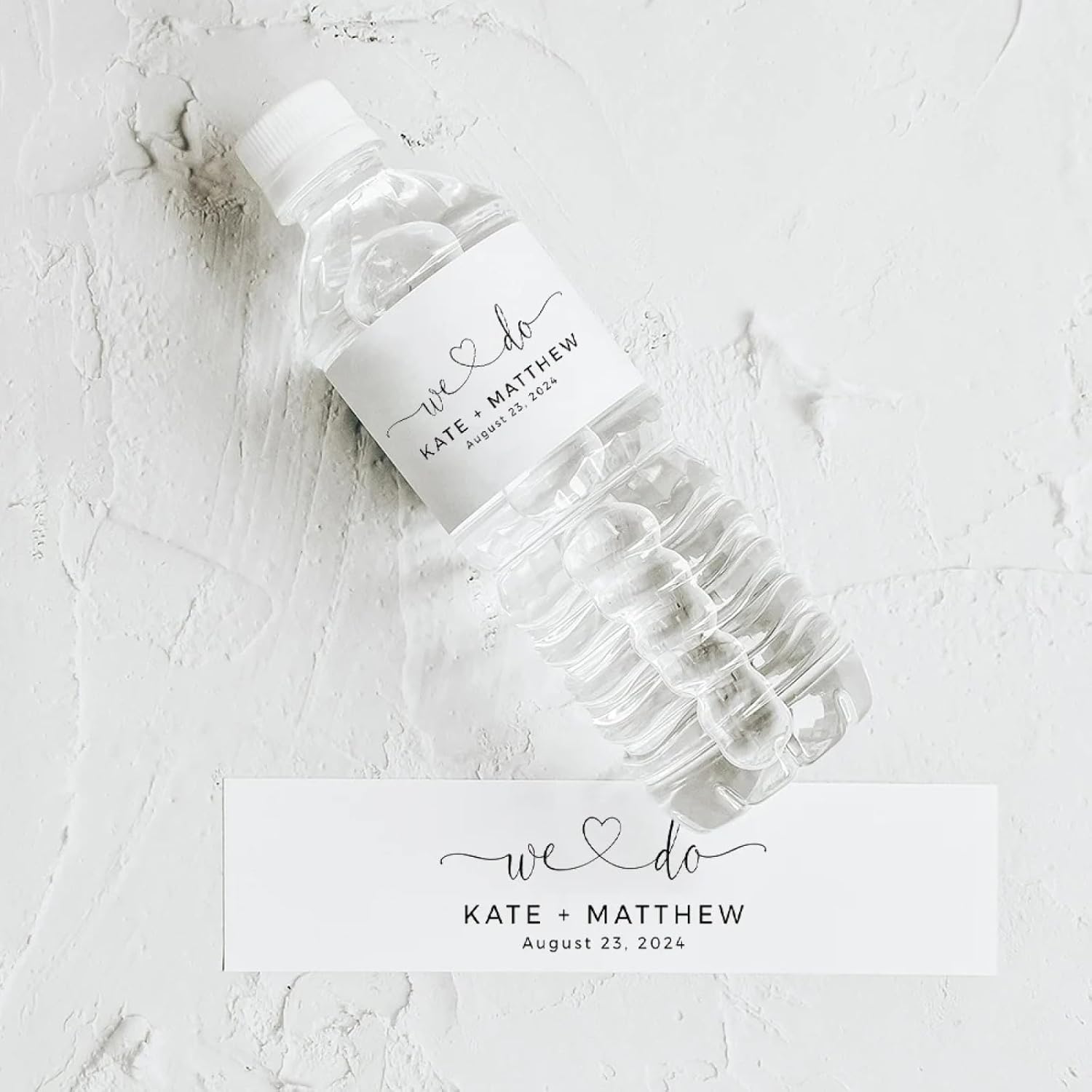 Custom Water Bottle Labels – 50/100 Pieces Any Text Date Customize Bottle Label Stickers, Customize Wedding Mitzvah Bar Decor