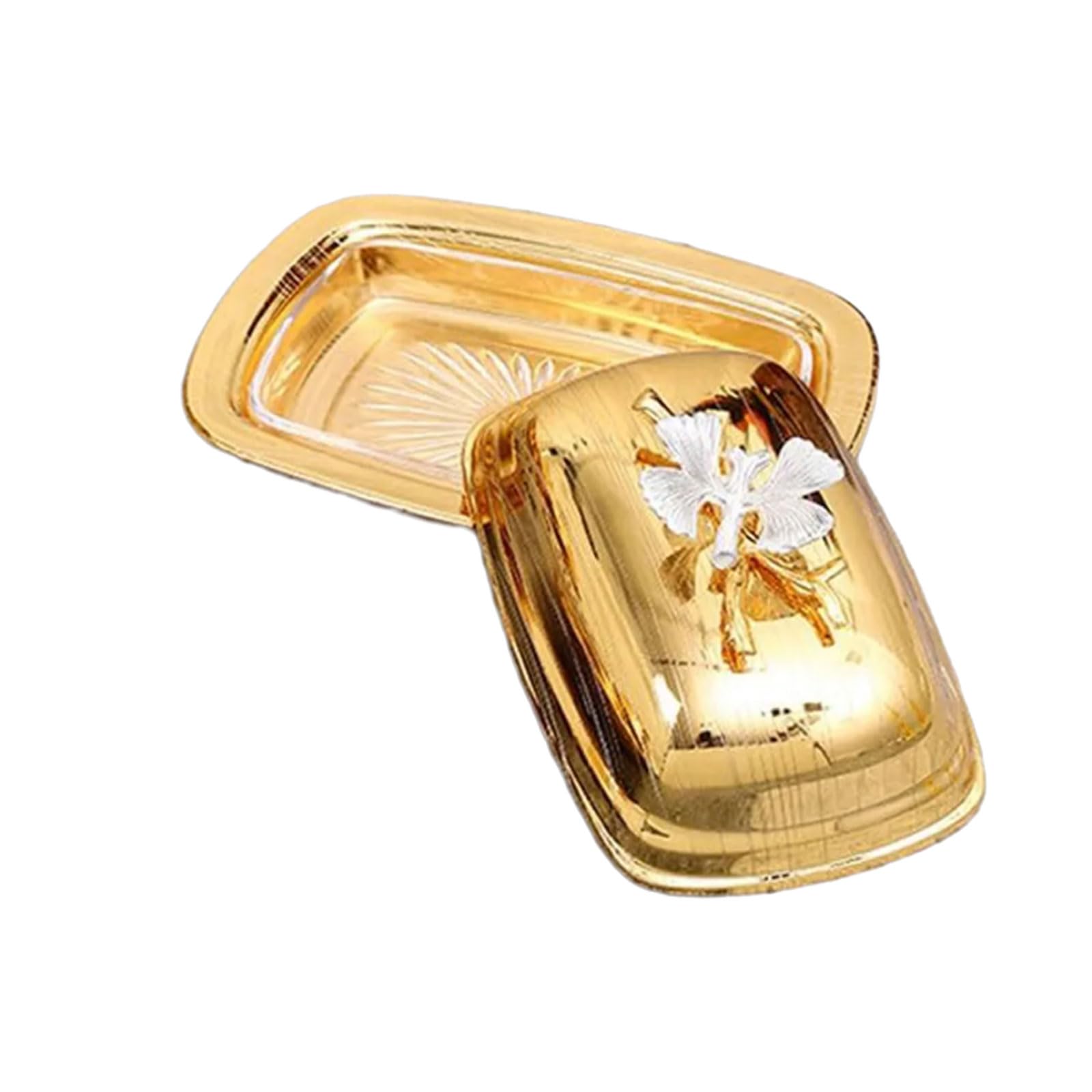 Elnwnnkc Square Metal Fruit Serving Bowl Golden Snacks Tray Handcrafted Butter With Lid For Dining Table Centerpieces Metal Kitchen Serving Bowl
