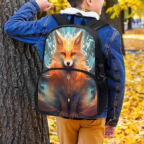 Creative Fox Print Animal Kids' Backpacks Boys Girls School Laptop Travel School Bag Travel Rucksack,Mysterious Fox3