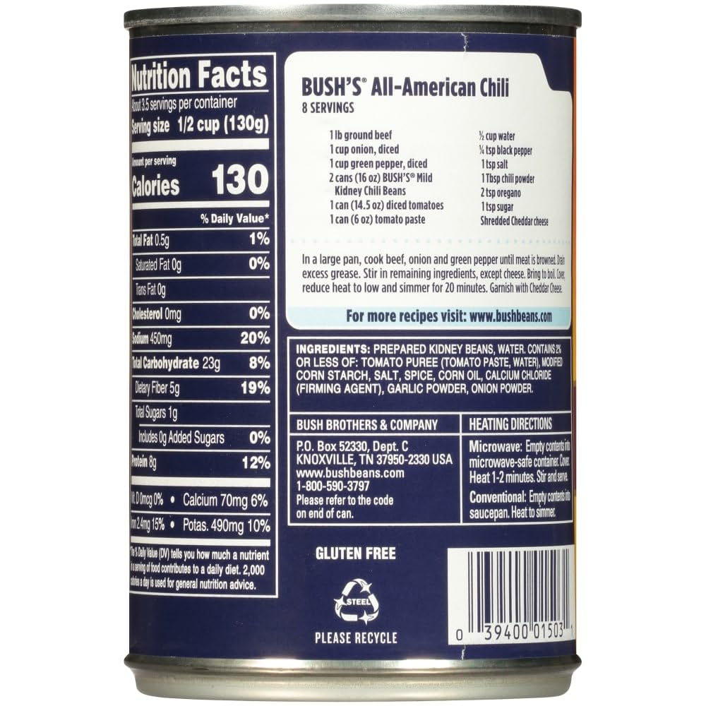 Bush's Chili Beans: Frijoles en salsa de chile suave (paquete de 3) latas de 16 onzas