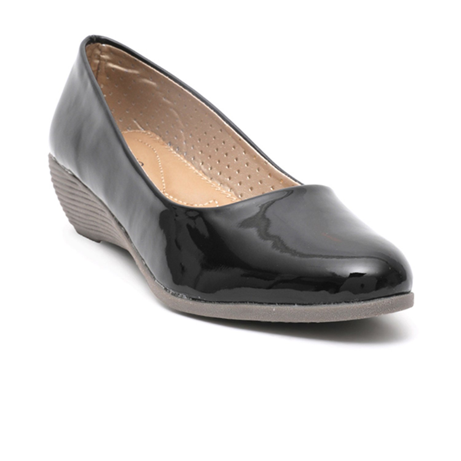 Zachho Black Imported Patent Women's Wedges (HC417)