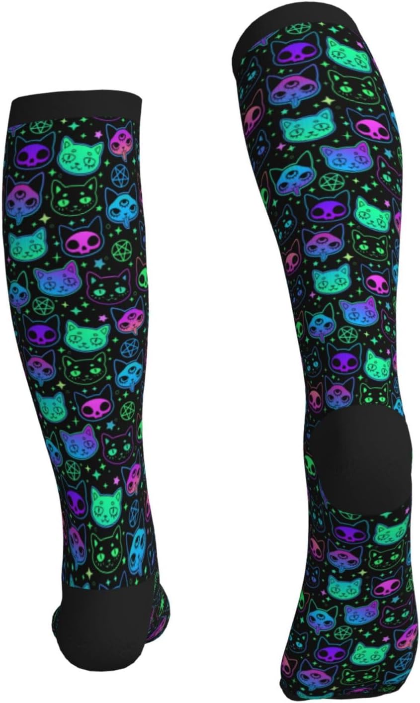 Tie Dye Compression Socks Knee High Support Socks For Women Men Running Athletic Hiking - Image 6