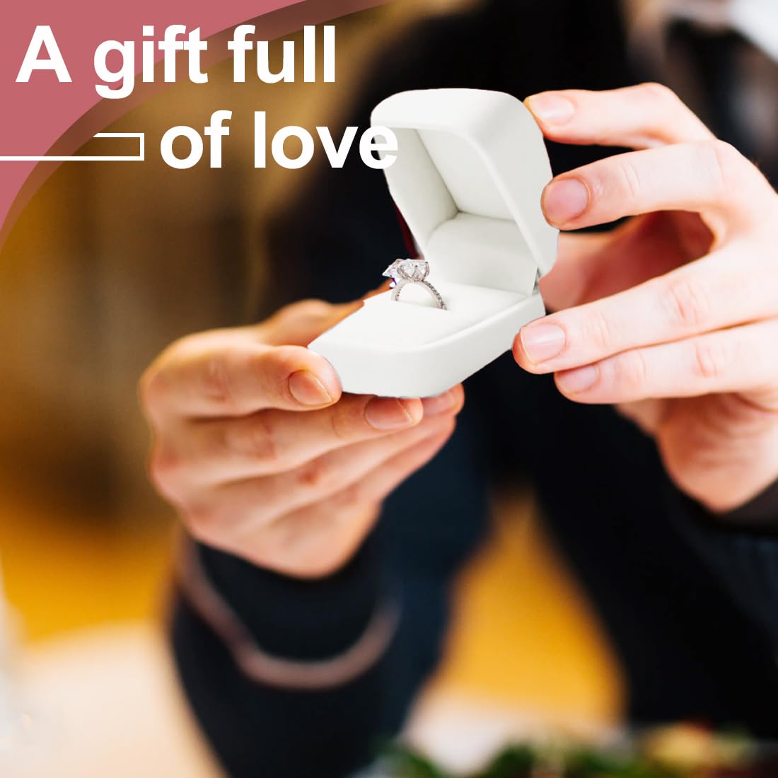 Boîte À Bague En Velours Boîte Cadeau Classique Pour Bague De