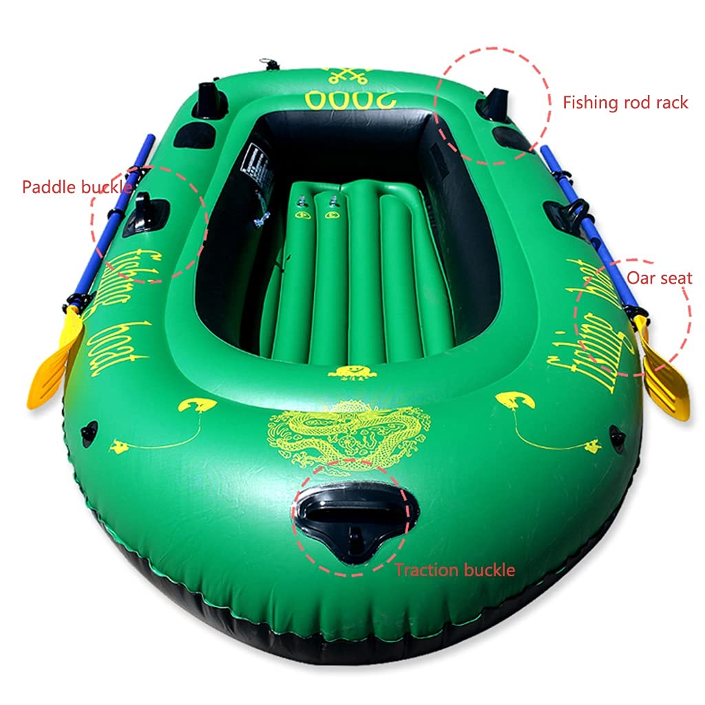 Kayak gonfiabile per adulti, barca da pesca portatile per 2 persone, canoa ispessita per sport all'aria aperta, gommone durevole per movimento e attività d'assalto