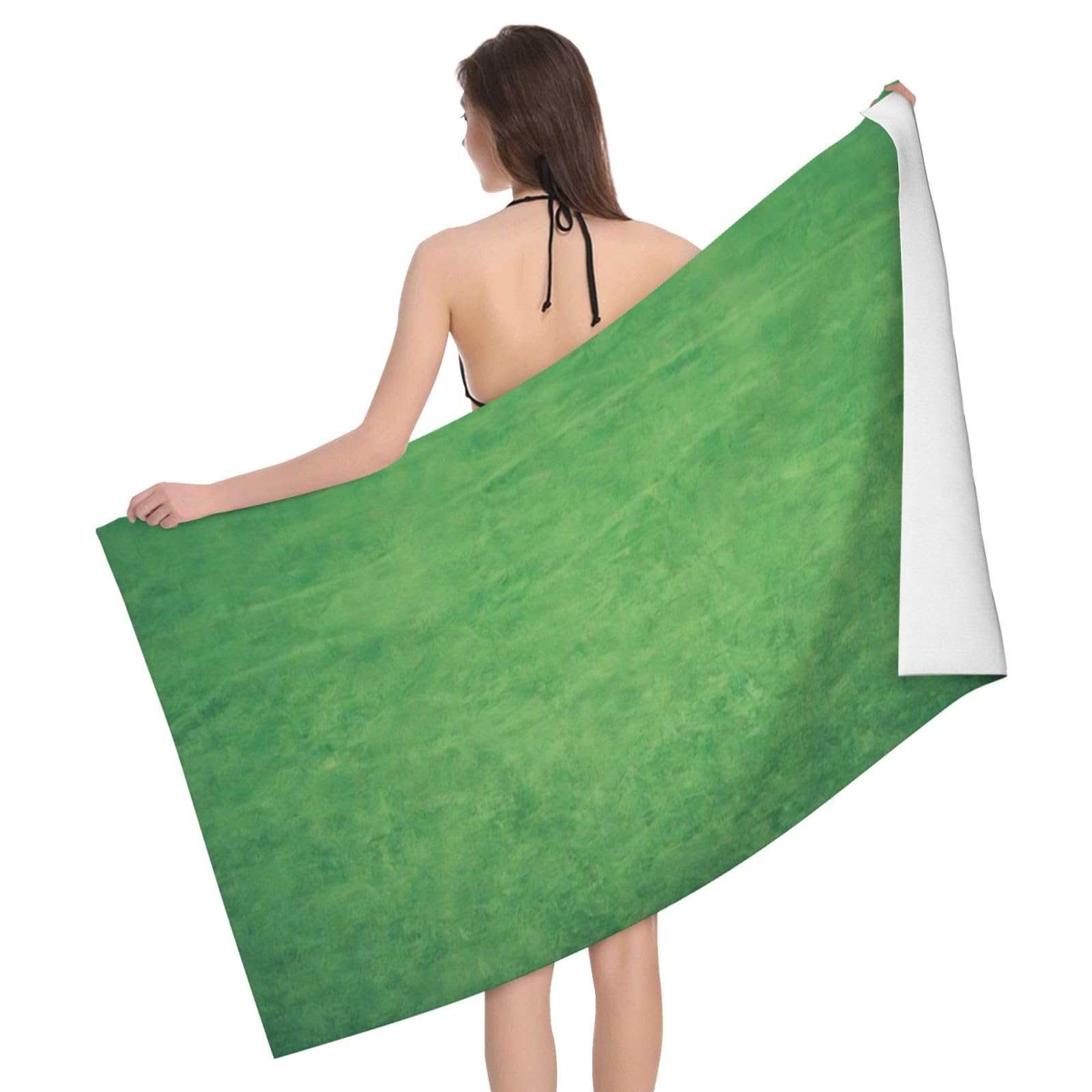 QAZWZML Home microfiber Green Lawn prints bath towels for travel, beach, and bathroom use. Highly absorbent and soft pool towels for men and women, quick drying