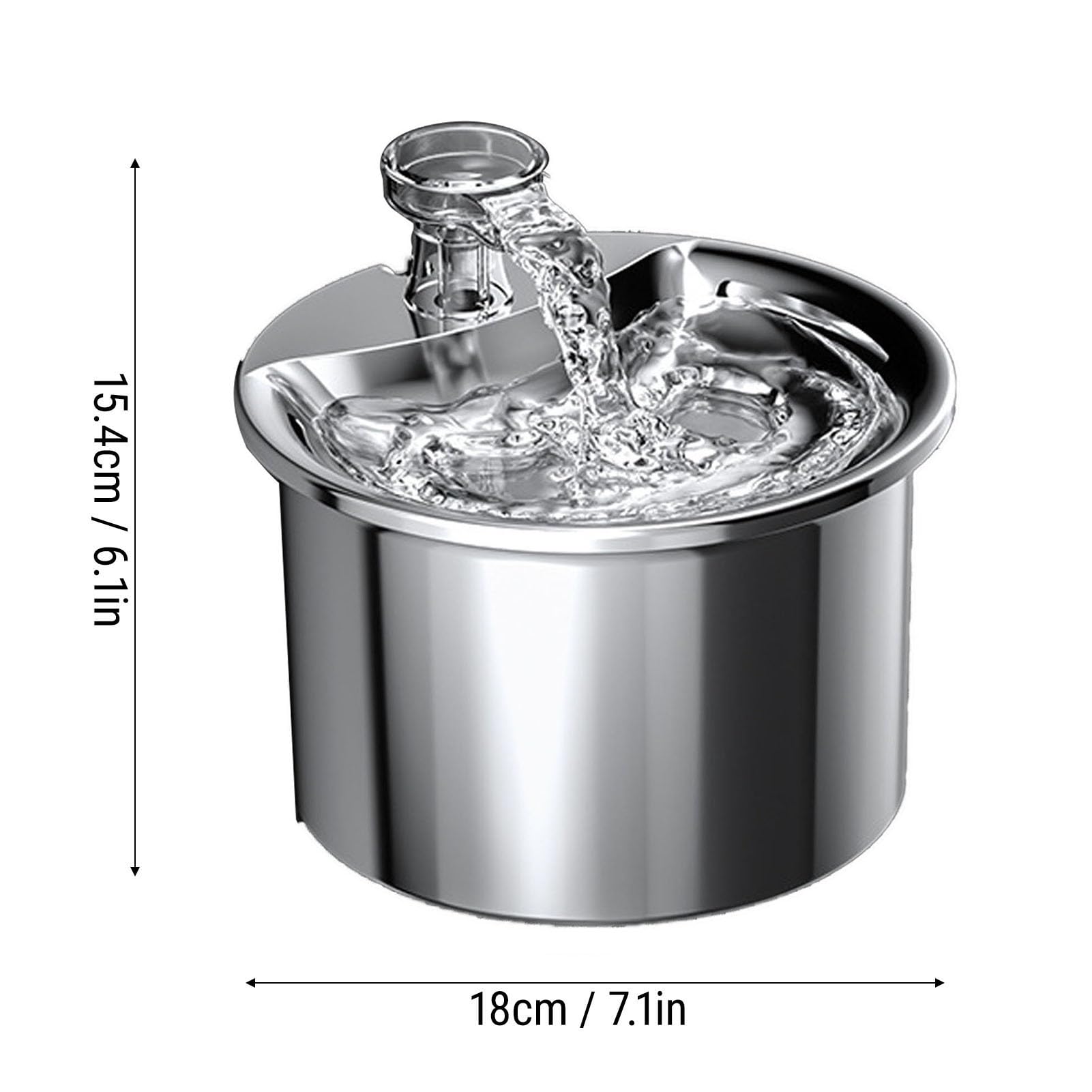 Haofy Cat Water Fountain Stainless Steel 2L Automatic Pet Water Dispenser with Triple Filtration Quiet Pump Low Alert US Plug for Cats Dogs Multiple Pets (1) - image 2