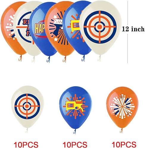 Miniatura 3 de Cracoo Suministros para fiestas de guerra de dardos, globos, púas de armas, decoración de fiesta de guerra de balas de cumpleaños