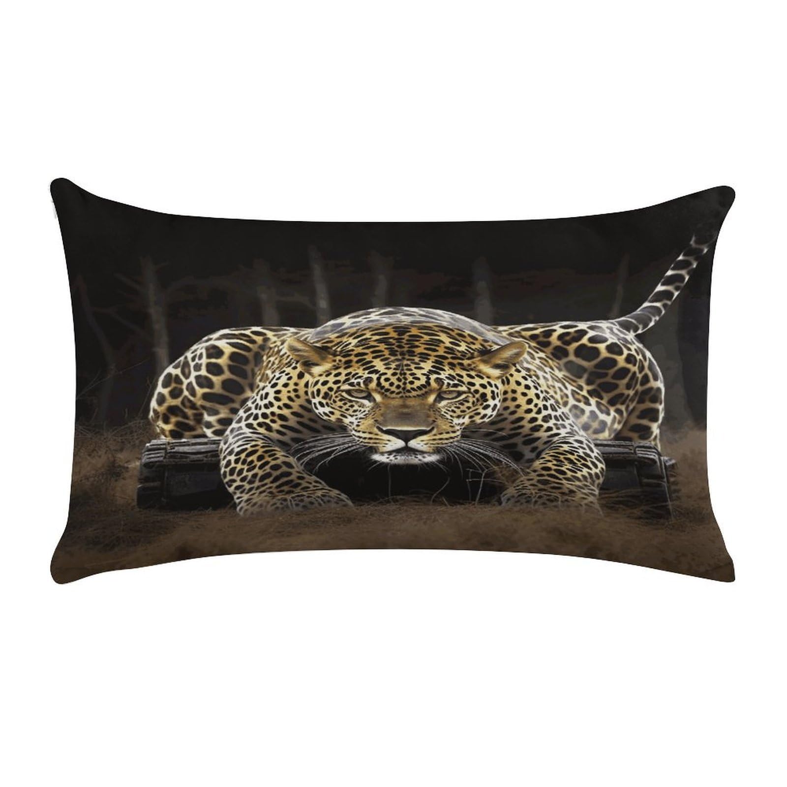 FekiLoot Leopard2 Pillow Covers Short Plush Pillowcase with Zipper Cozy Soft Rectangular Throw Pillow Case Luxury Style Cushion Cases Decorative Lumbar Pillow Shell 12" X 20"