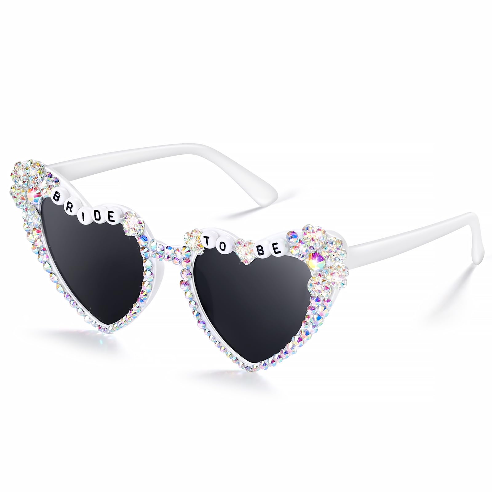 Etercycle Heart Sunglasses, Bride to Be Gifts Bachelorette Party Bride Sunglasses, Sparkly Diamond Glasses for Women Bachelorette Party